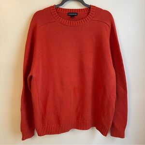 Vintage Men's Land's End Cotton Crew Neck Sweater Orange Made in Japan XXL 2XL